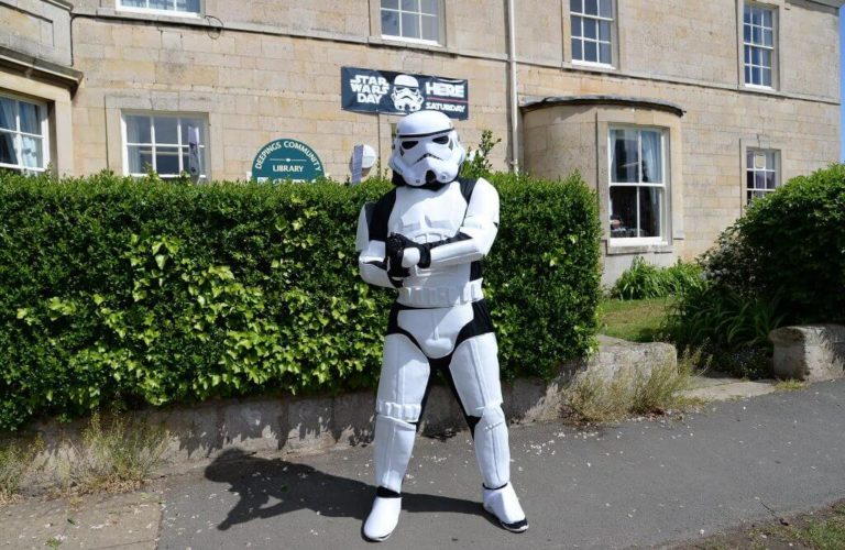 stormtrooper outside library
